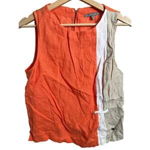 Le Phrase De La Baleine Size 10 Women Top Orange Linen
